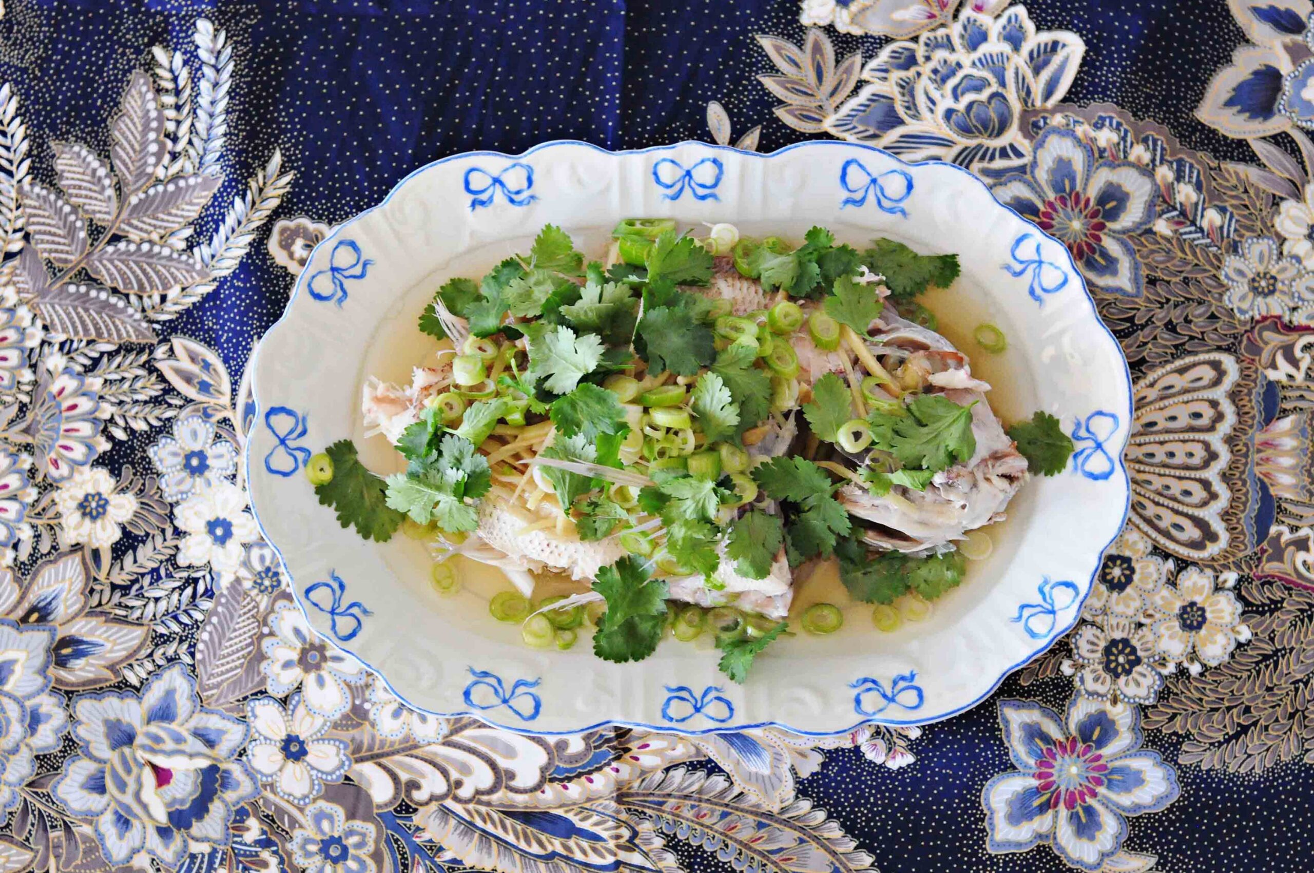 Steamed Snapper with Ginger and Spring Onions