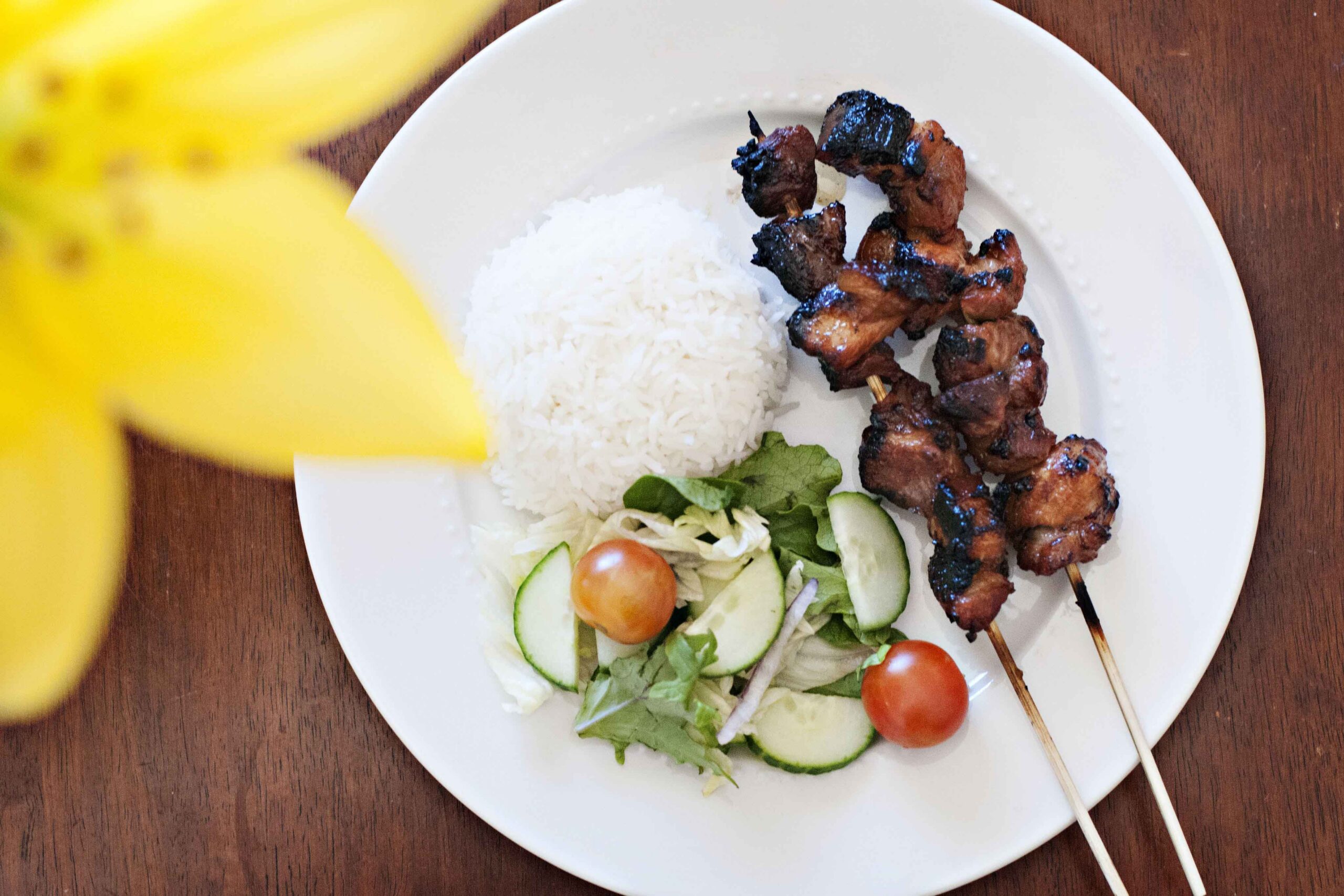 Barbecue Pork Belly Skewers