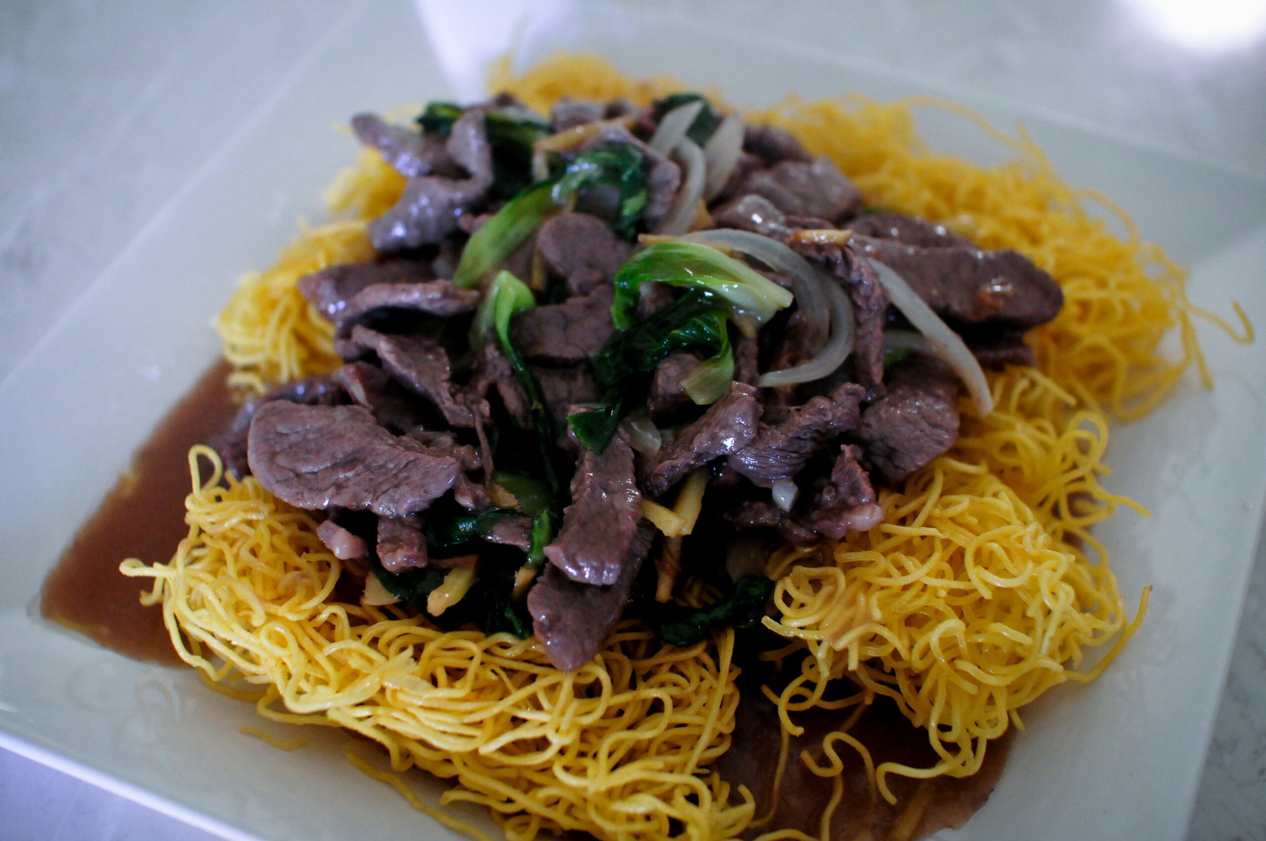 Crispy Noodle With Beef in XO Sauce